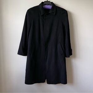 Elegant Black Men's Cashmere Coat 3XL Made in Italy